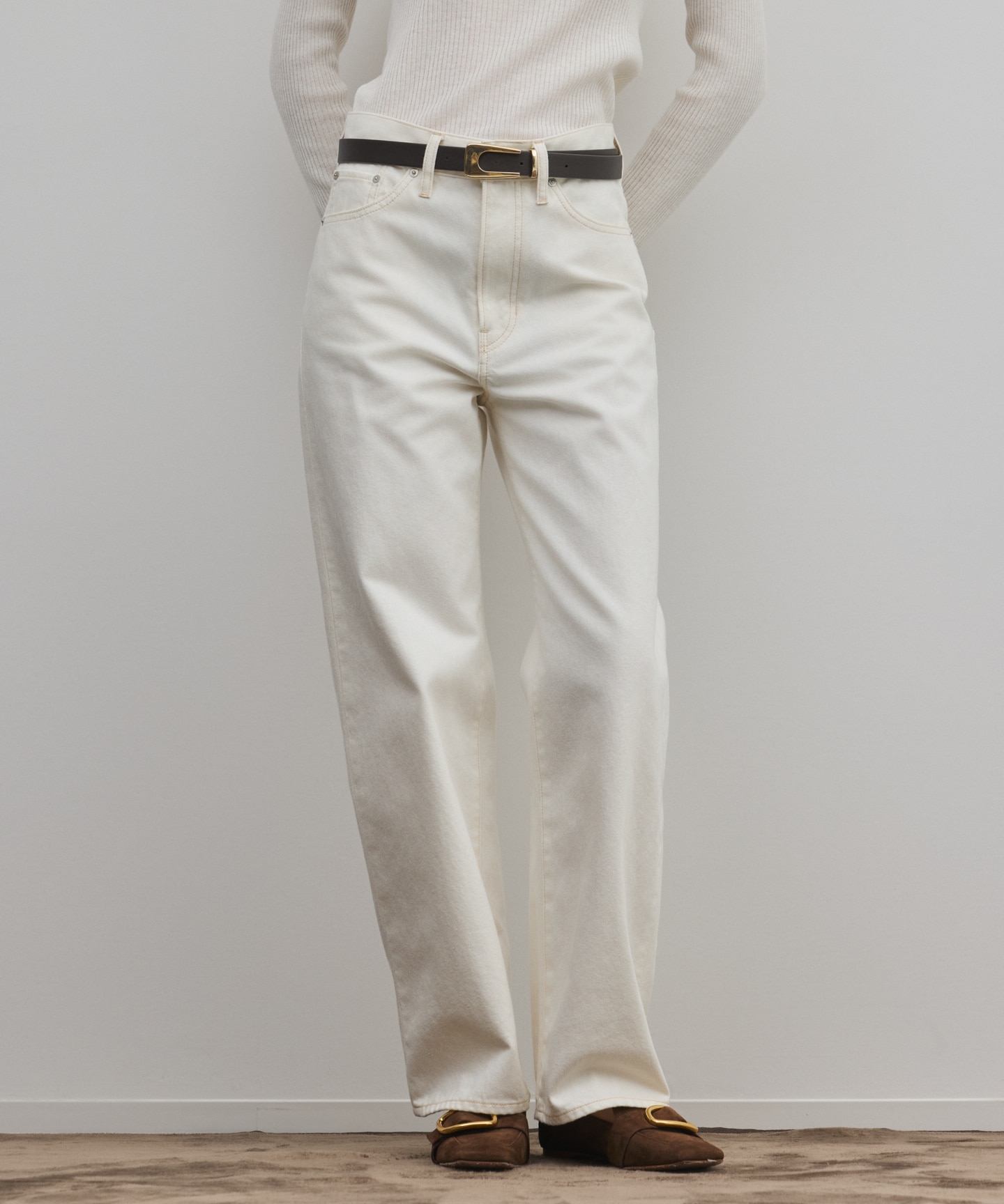 Diagram ワイドストレートホワイトデニム パンツ