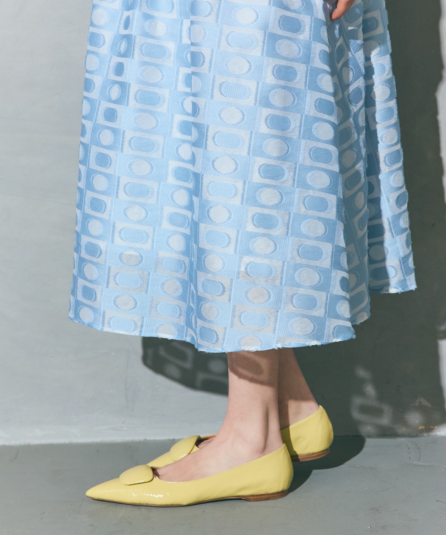 グレースクラス キカドットジャガードドレス