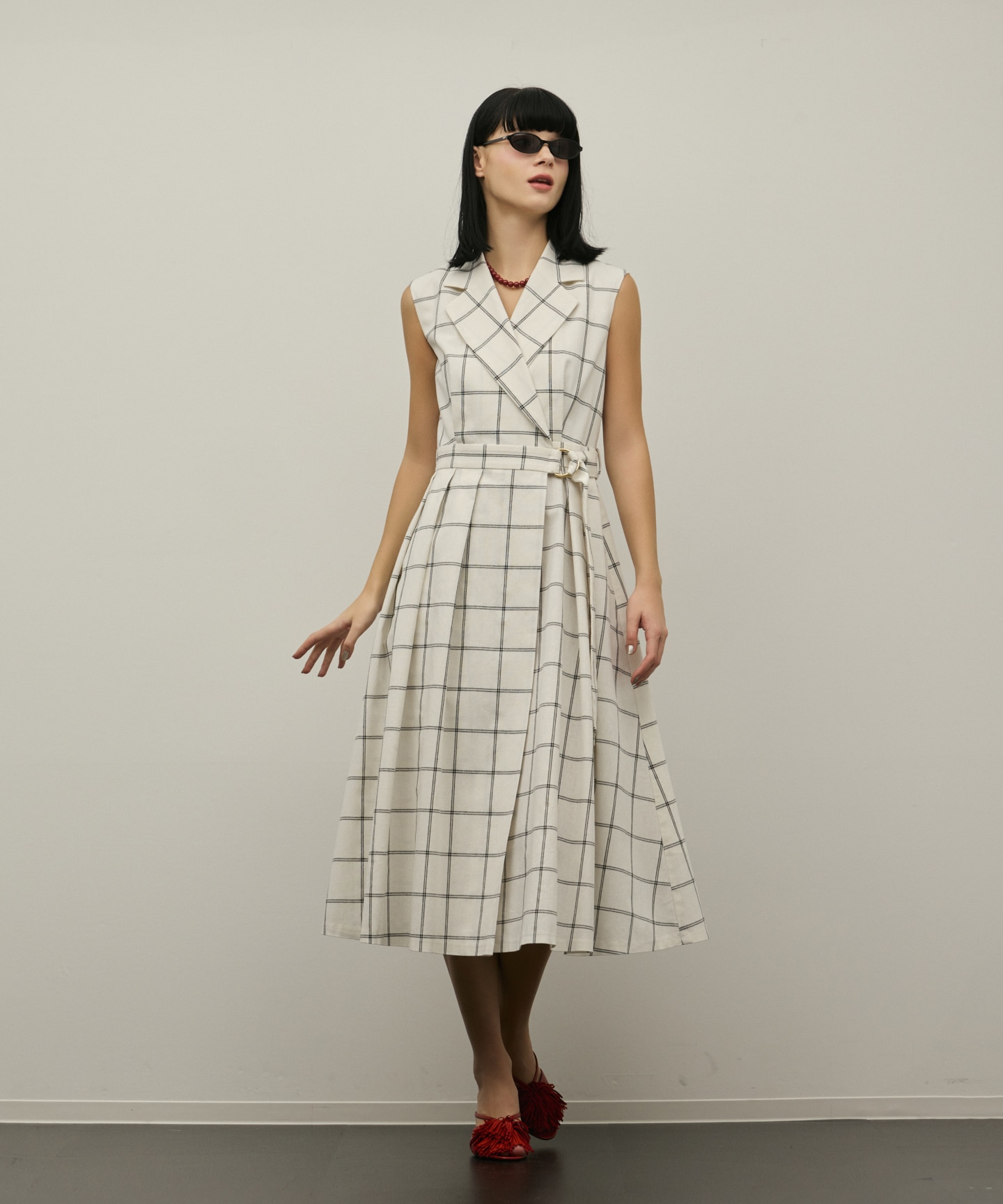 ダイアグラム カシュクールタックフレアワンピース