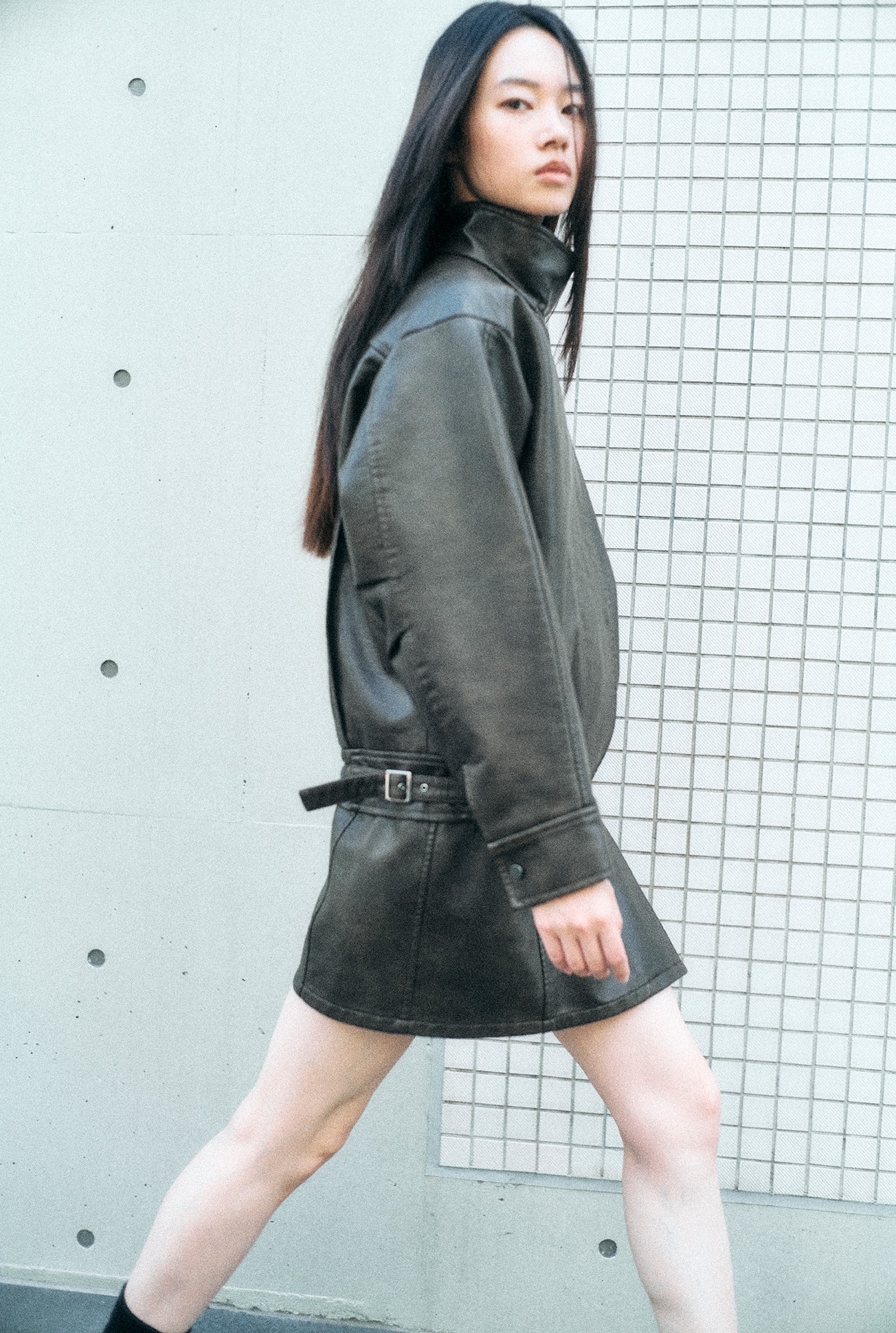 フェイクレザーブルゾン